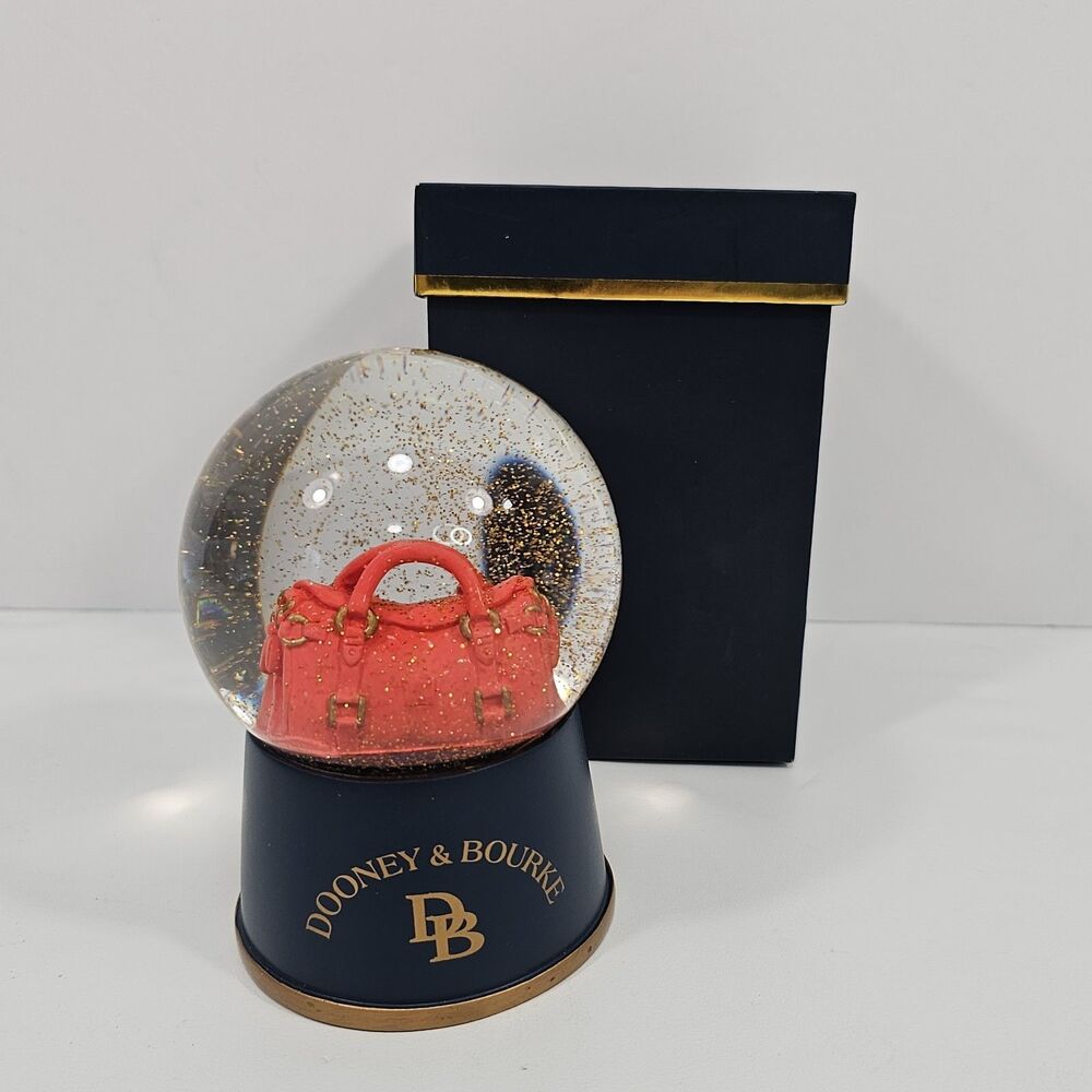 Dooney & Bourke 2017 Holiday Collector Snow Globe Persimmon Satchel - Picture 2 of 10